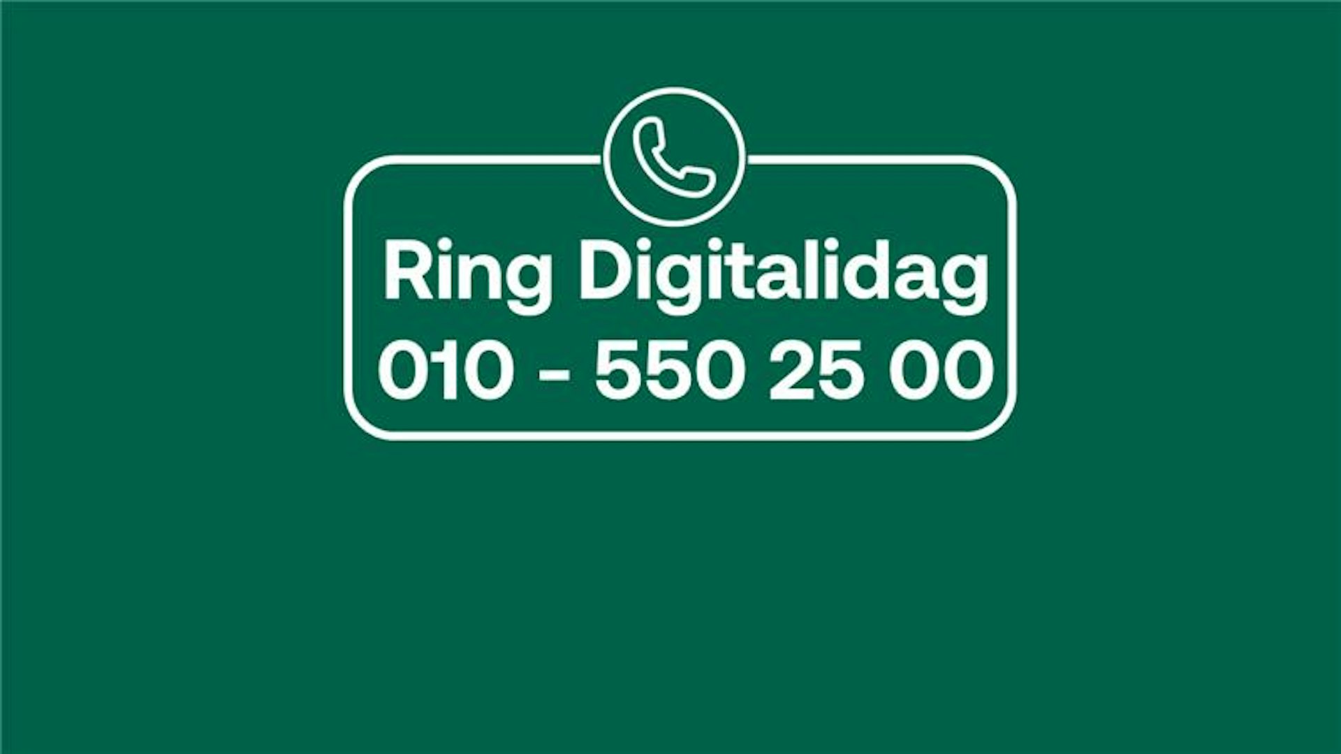 Ring Digitalidag-logotyp telefonnummer 010-550 25 00