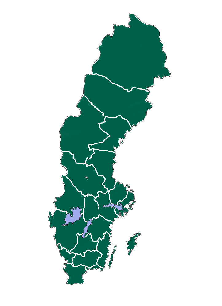 Illustrativ bild på en Sverige-karta i grön färg.